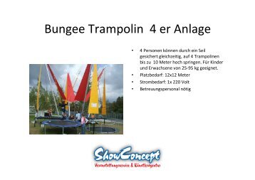 Bungee Trampolin 4 er Anlage - showconcept ...