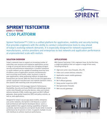 Spirent TestCenter C100 Platform - Spirent Communications