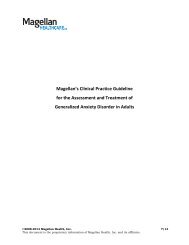 Magellan Clinical Practice Guideline for the Assessment and ...