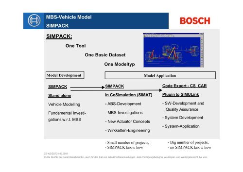 The BOSCH-CS Simulation Concept - Simpack.com