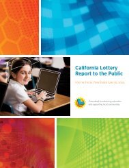 California Lottery Report to the Public 2009 (3193 KB)