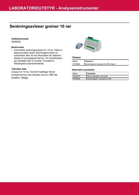 DIAGNOSTISK UTSTYR - Medinor