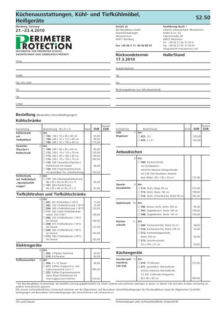 Servicehandbuch für Aussteller - Perimeter Protection