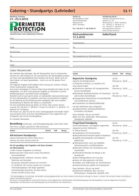 Servicehandbuch für Aussteller - Perimeter Protection