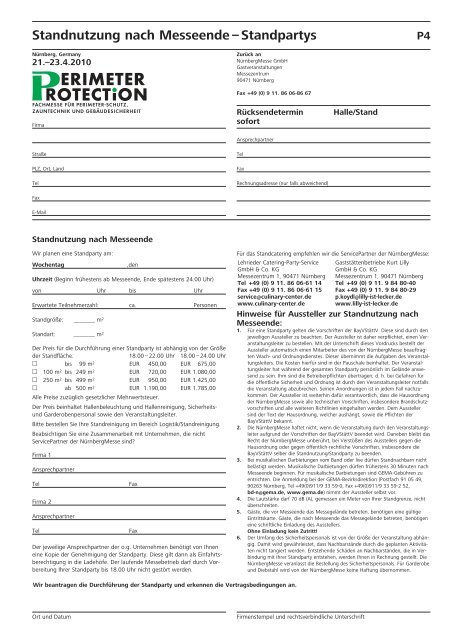 Servicehandbuch für Aussteller - Perimeter Protection