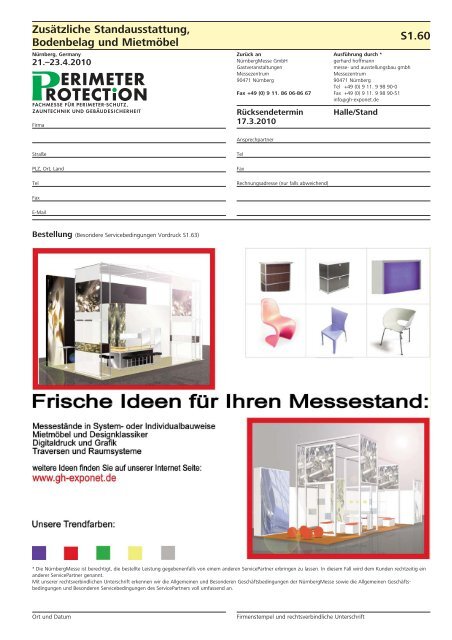 Servicehandbuch für Aussteller - Perimeter Protection