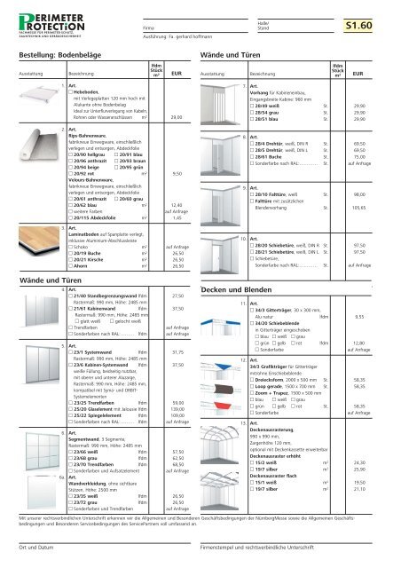 Servicehandbuch für Aussteller - Perimeter Protection