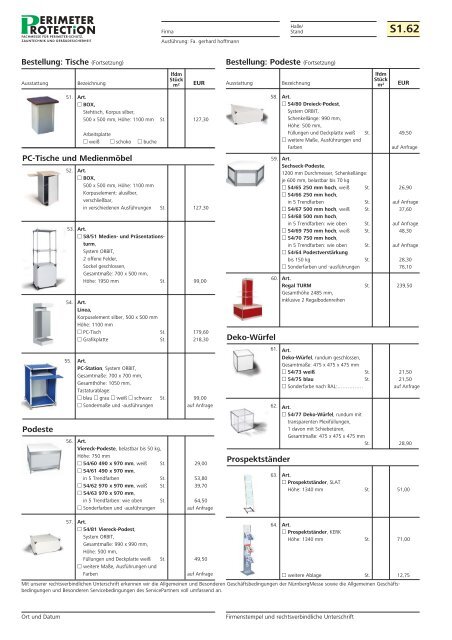 Servicehandbuch für Aussteller - Perimeter Protection