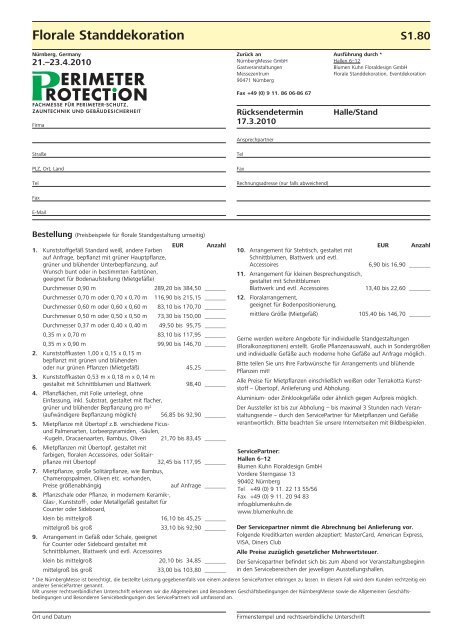 Servicehandbuch für Aussteller - Perimeter Protection