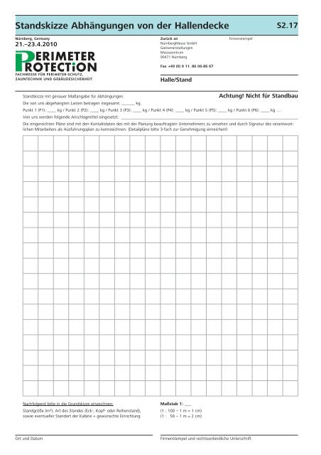 Servicehandbuch für Aussteller - Perimeter Protection