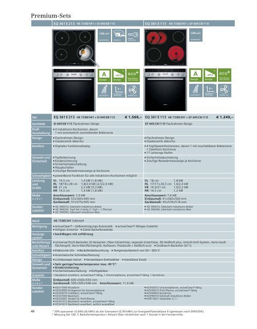 Komfort-Sets - Siemens Hausgeräte