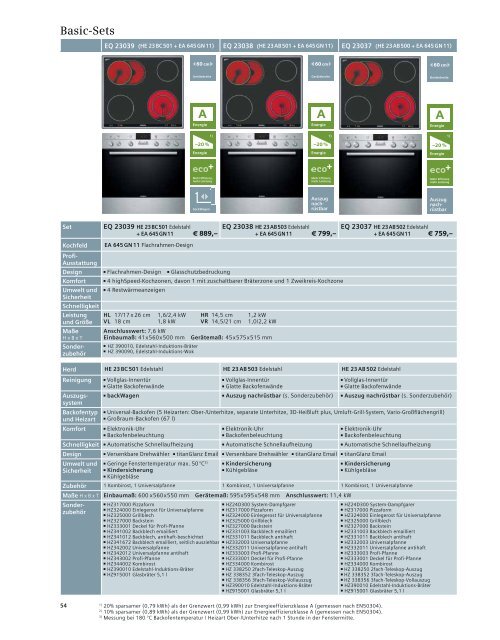 Komfort-Sets - Siemens Hausgeräte