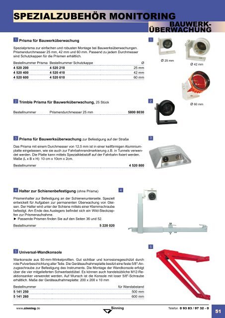 Zubehör für die Vermessung - Sinning Vermessungsbedarf GmbH