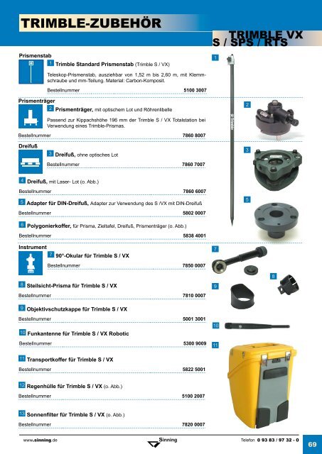 Zubehör für die Vermessung - Sinning Vermessungsbedarf GmbH