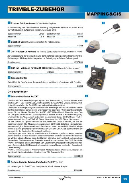 Zubehör für die Vermessung - Sinning Vermessungsbedarf GmbH