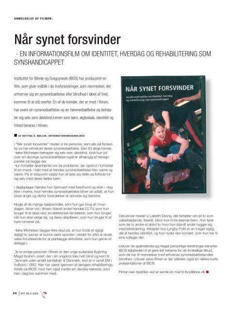 NYT om erhvervet døvblindhed 2008 nr. 2