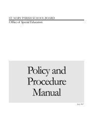 Policy & Procedure Manual - St. Mary Parish Schools