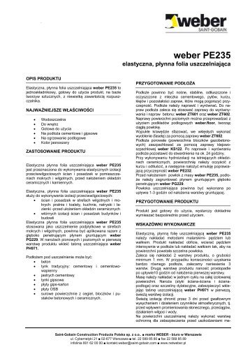 Karta techniczna weber PE235