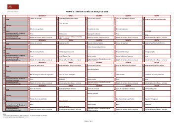 Ementas cantinas 2009 - Serviços de Acção Social da Universidade ...