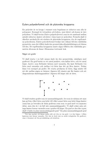 Eulers polyederformel och de platonska kropparna