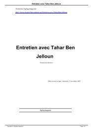 Entretien avec Tahar Ben Jelloun - ZigZag magazine