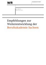 Empfehlungen zur Weiterentwicklung der ... - Wissenschaftsrat