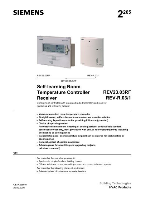 Instruction manual SIEMENS REV23RF/SET(ENG - full)