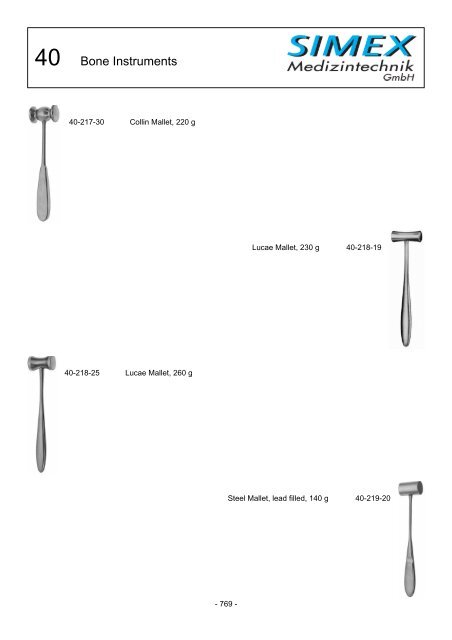 SIMEX Medizintechnik GmbH Product Catalogue