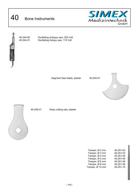 SIMEX Medizintechnik GmbH Product Catalogue