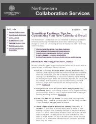 Tips for Customizing Your New Calendar & E-mail - Northwestern ...