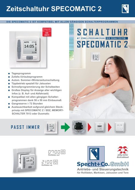 Zeitschaltuhr SPECOMATIC 2 - Specht+Co. GmbH / Jolly Motor