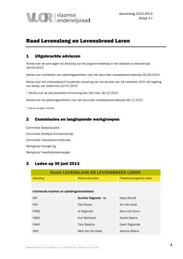 De raden: Raad Levenslang en Levensbreed Leren