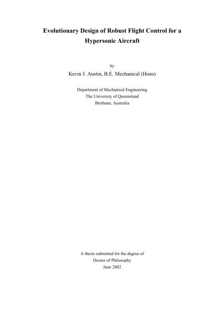 Evolutionary Design of Robust Flight Control for a Hypersonic Aircraft