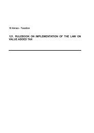 121. rulebook on implementation of the law on value added tax