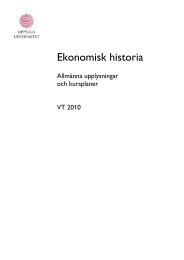 Ekonomisk historia - Ekonomisk-historiska institutionen - Uppsala ...