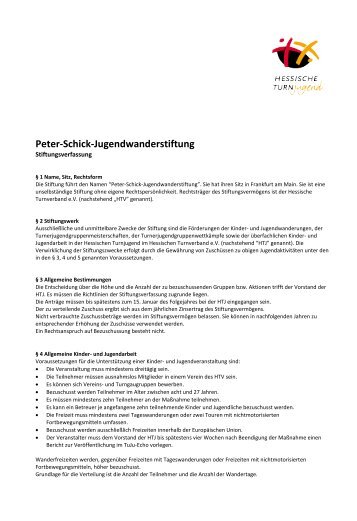 Peter-Schick-Jugendwanderstiftung - HTJ