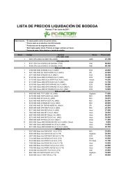 LISTA DE PRECIOS LIQUIDACIÃ“N DE BODEGA - PC Factory