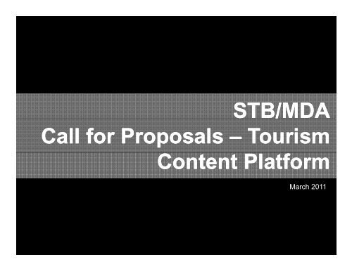 STB/MDA Call for Proposals - Interactive Digital Media R&D ...