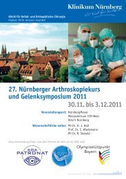 27. NÃ¼rnberger Arthroskopiekurs und Gelenksymposium ... - AGA