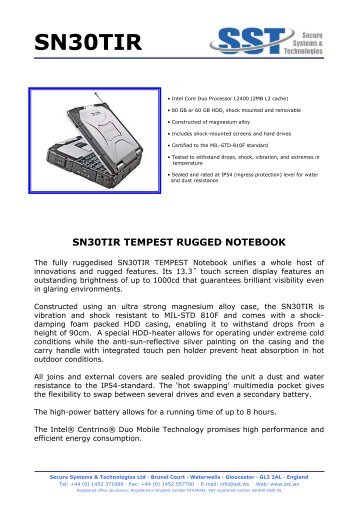 sn30tir tempest rugged notebook - SST