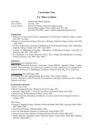 Curriculum Vitae EJ Milner-Gulland - Imperial College Conservation ...