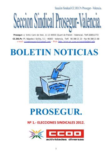 BOLETIN NOTICIAS PROSEGUR. - CCOO