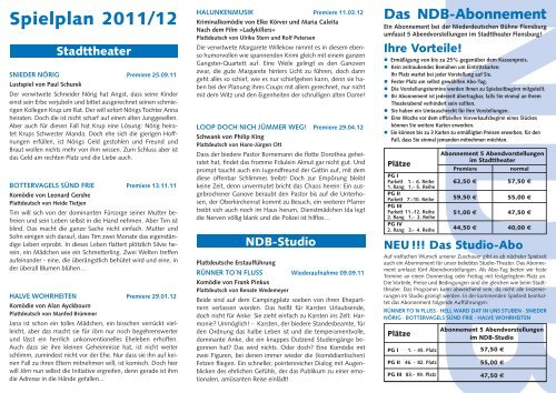 Spielplan 2011/12 - Niederdeutsche Buehne Flensburg