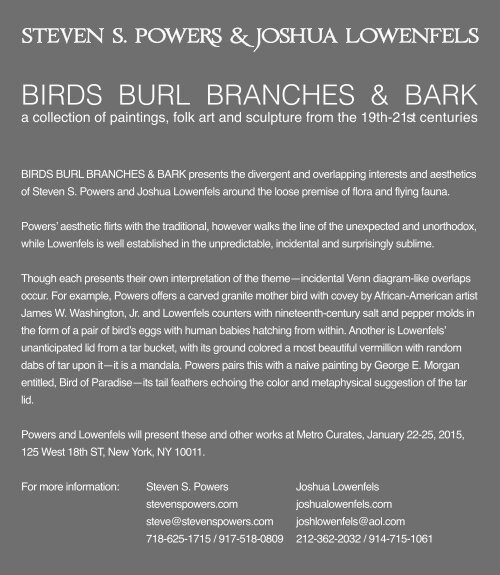 BIRDS BURL BRANCHES & BARK