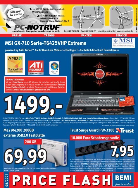 powered by AMD Turionâ„¢ 64 X2 Dual-Core - PC-Notruf