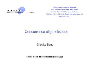 Concurrence oligopolistique - Cerna