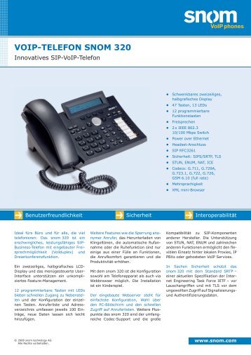 VoIP-Telefon snom 320 - Sipgate.de