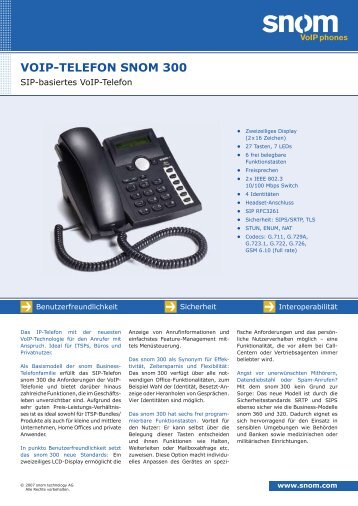 VOIP-TELEFON SNOM 300 - Sipgate.de