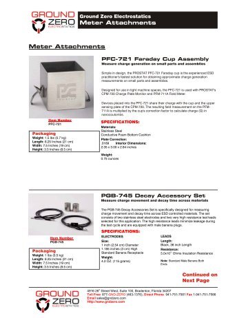 Meter Attachments Data Sheet - Ground Zero Electrostatics