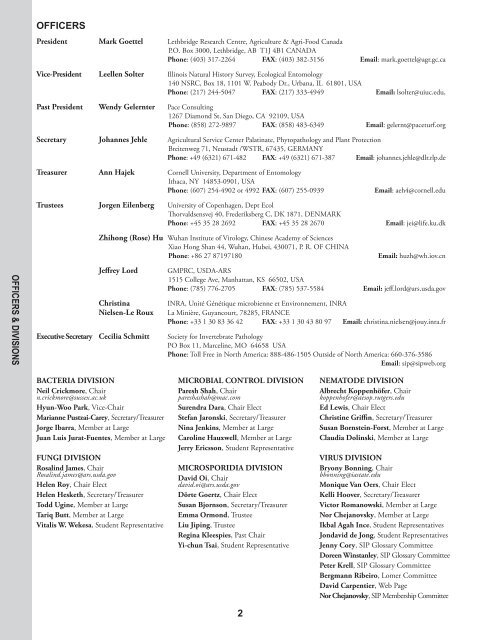 ABSTRACTS 2009 - Society for Invertebrate Pathology